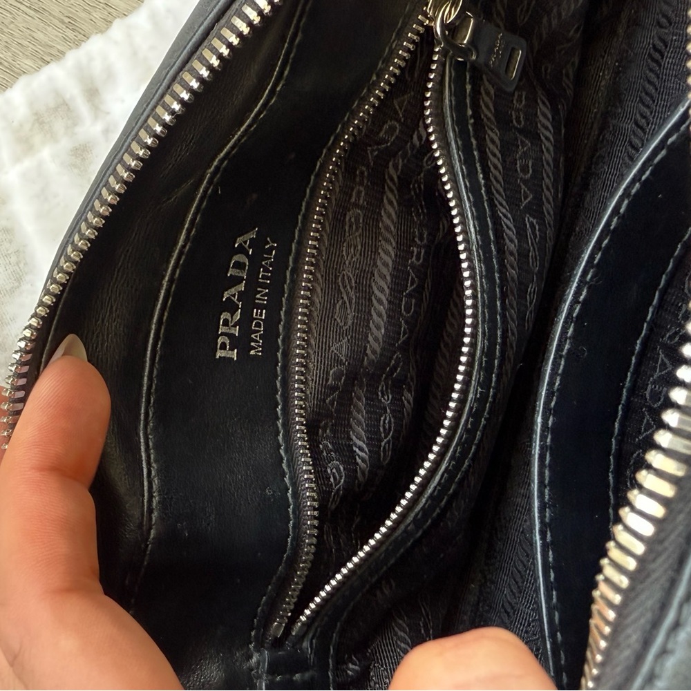 Black Prada Diagramme Leather Chain Crossbody Bag - Picture 7 of 10